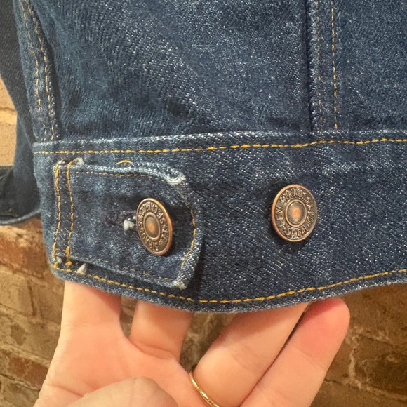 Levi Strauss Co Denim Trucker Jacket Blue Size 46 Womens XL Vintage Made in USA - Picture 8 of 8
